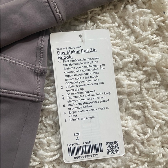 NWT Lululemon Day Maker Full Zip Hoodie size 4 - Picture 5 of 5